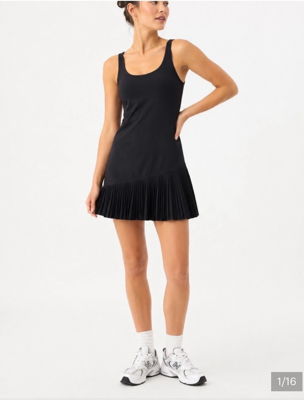 Spanx Yes, Pleats Black Activewear Dress Medium